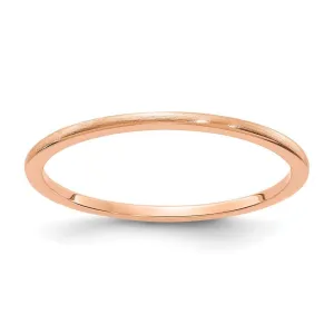 1.2mm 14k Rose Gold Half Round Satin Stackable Band