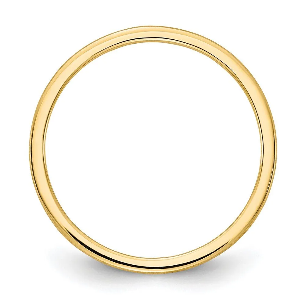 1.2mm 14k Yellow Gold Half Round Satin Stackable Band