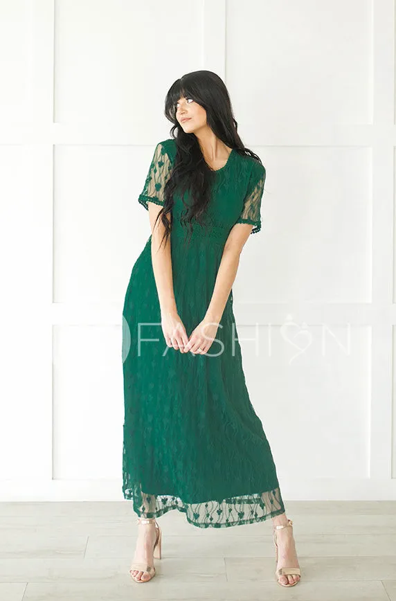 Anastasia Emerald Green Lace Maxi - DM Exclusive-FINAL SALE