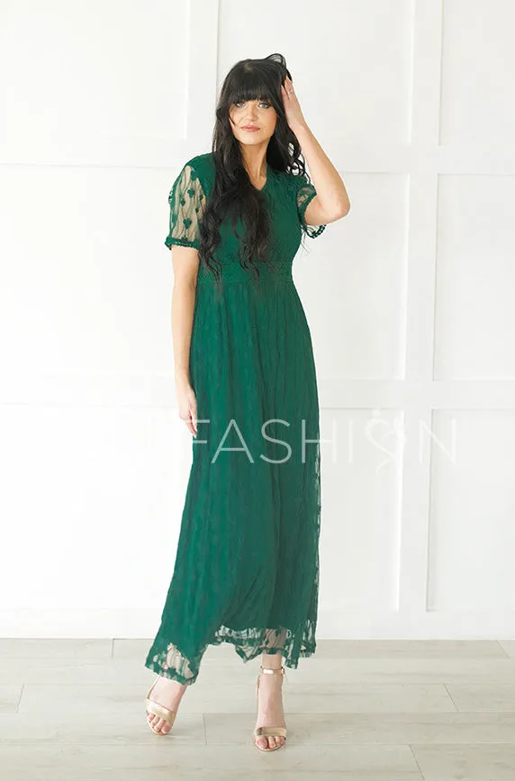 Anastasia Emerald Green Lace Maxi - DM Exclusive-FINAL SALE