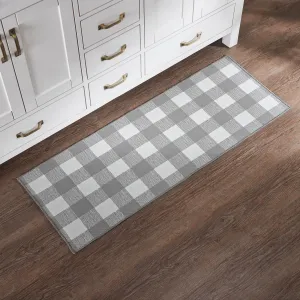 Annie Buffalo Check Grey Polyester Rug Rect 17x48