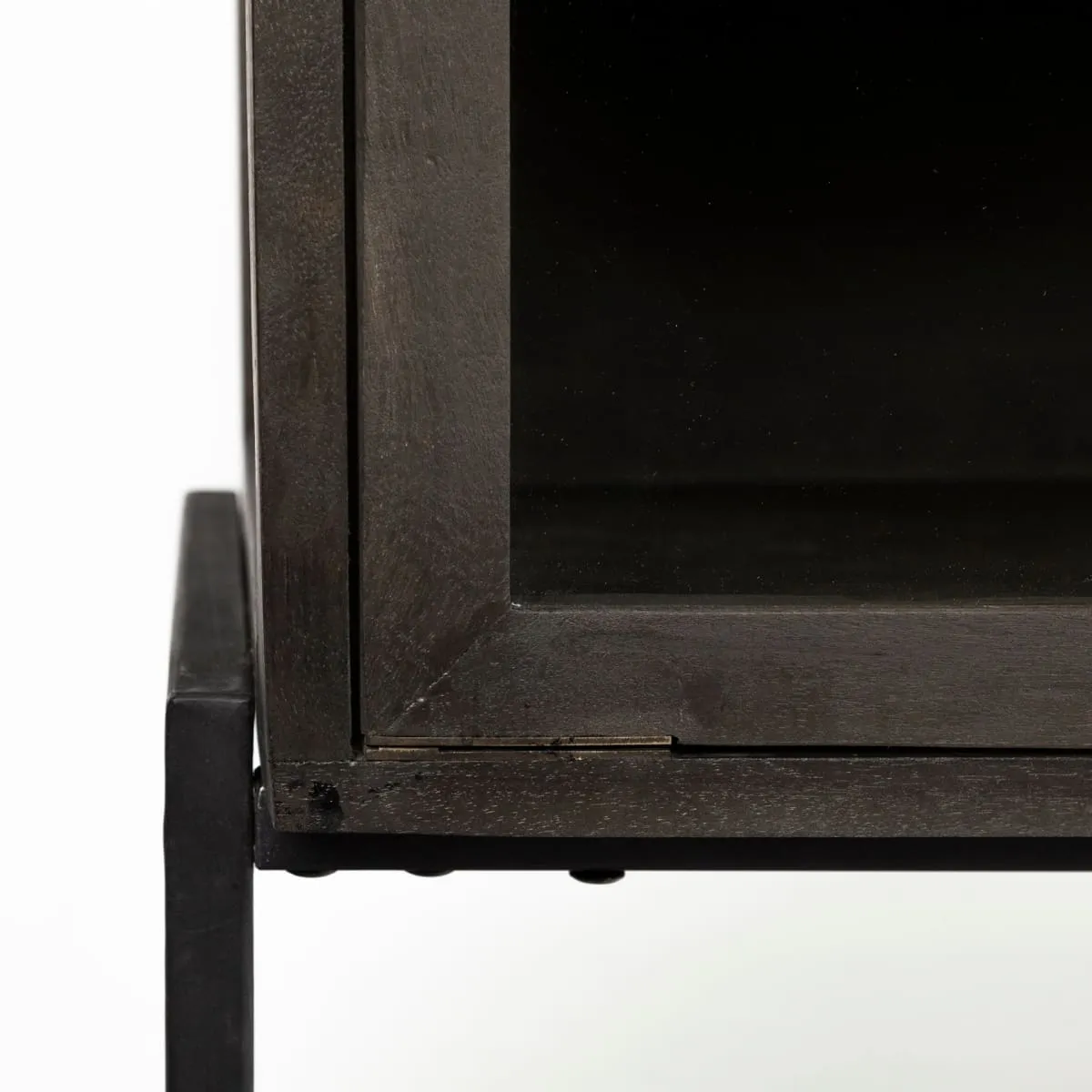 Arelius Accent Cabinet Black-Brown Wood | Black Metal