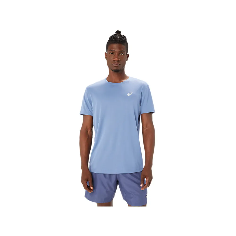 ASICS Men's Silver Short Sleeve Top (Denim Blue)