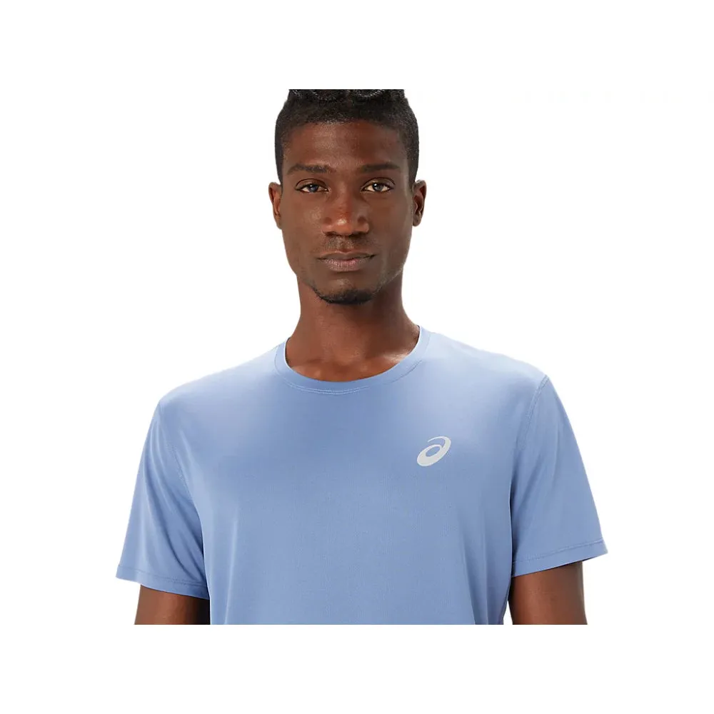 ASICS Men's Silver Short Sleeve Top (Denim Blue)