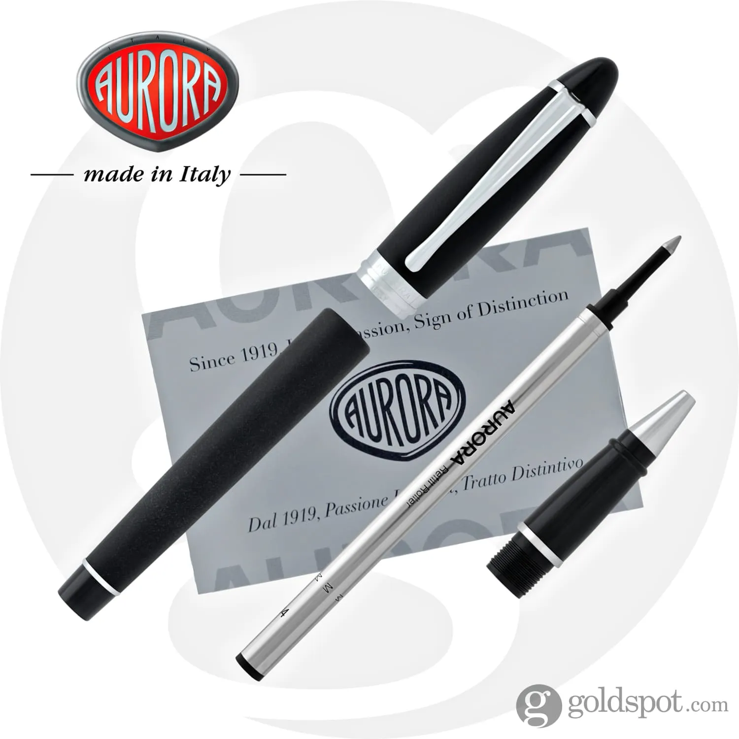 Aurora Ipsilon Rollerball Pen in Satin Black