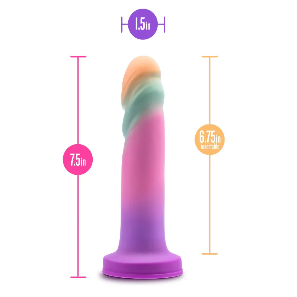 Avant By Blush® | Sunrise Gaze Artisan 7.5 Inch Dildo – Crafted With Purio® Liquid Silicone Wrapped In UltraSilk® – Sherbet