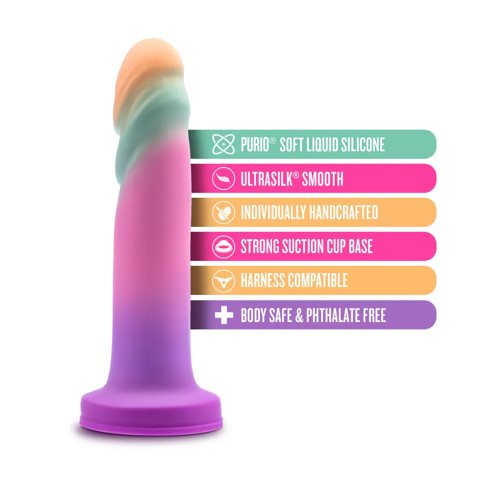 Avant By Blush® | Sunrise Gaze Artisan 7.5 Inch Dildo – Crafted With Purio® Liquid Silicone Wrapped In UltraSilk® – Sherbet