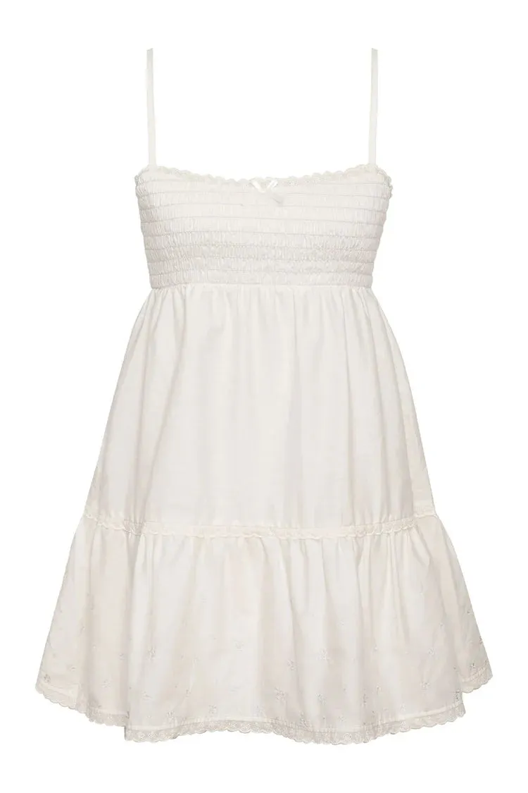 Baby Embroidered Mini Dress ~ White