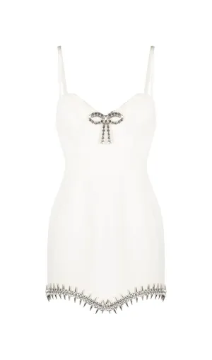 BANDAGE DIAMOND STRAPPY MINI DRESS IN WHITE