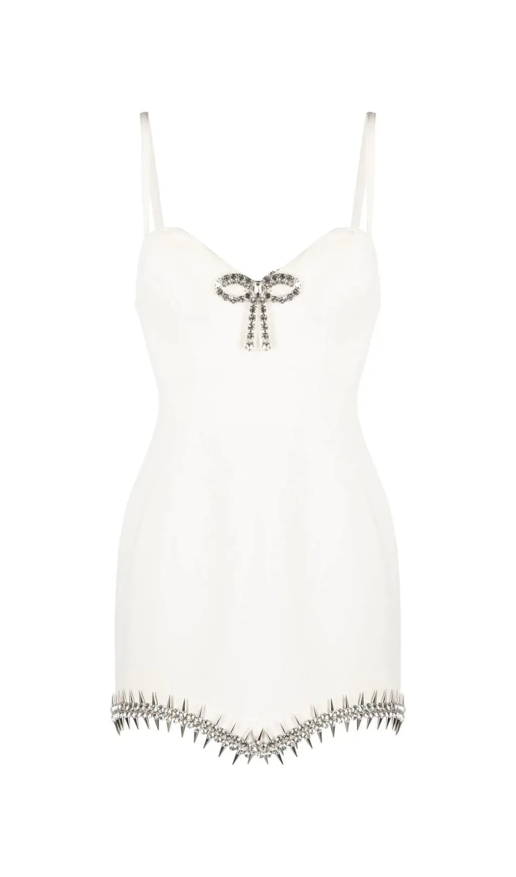 BANDAGE DIAMOND STRAPPY MINI DRESS IN WHITE