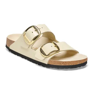 Birkenstock Arizona Big Buckle Natural Leather Patent in High Shine Ecru