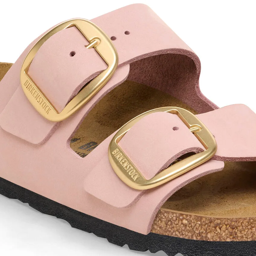 Birkenstock Arizona Big Buckle Nubuck Leather in Soft Pink