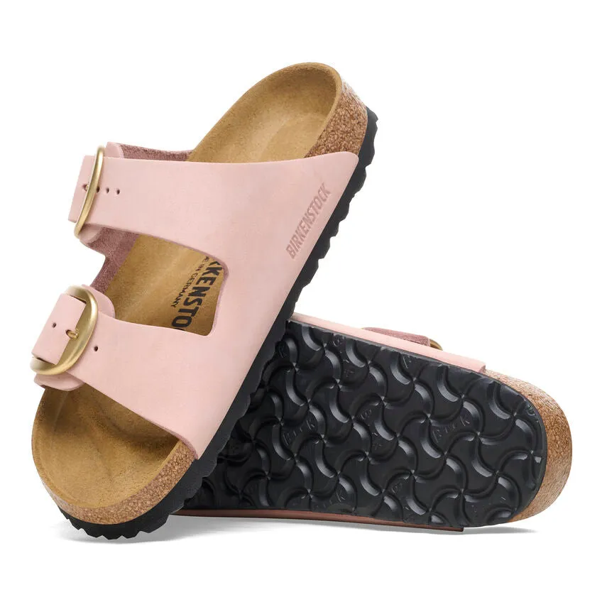 Birkenstock Arizona Big Buckle Nubuck Leather in Soft Pink