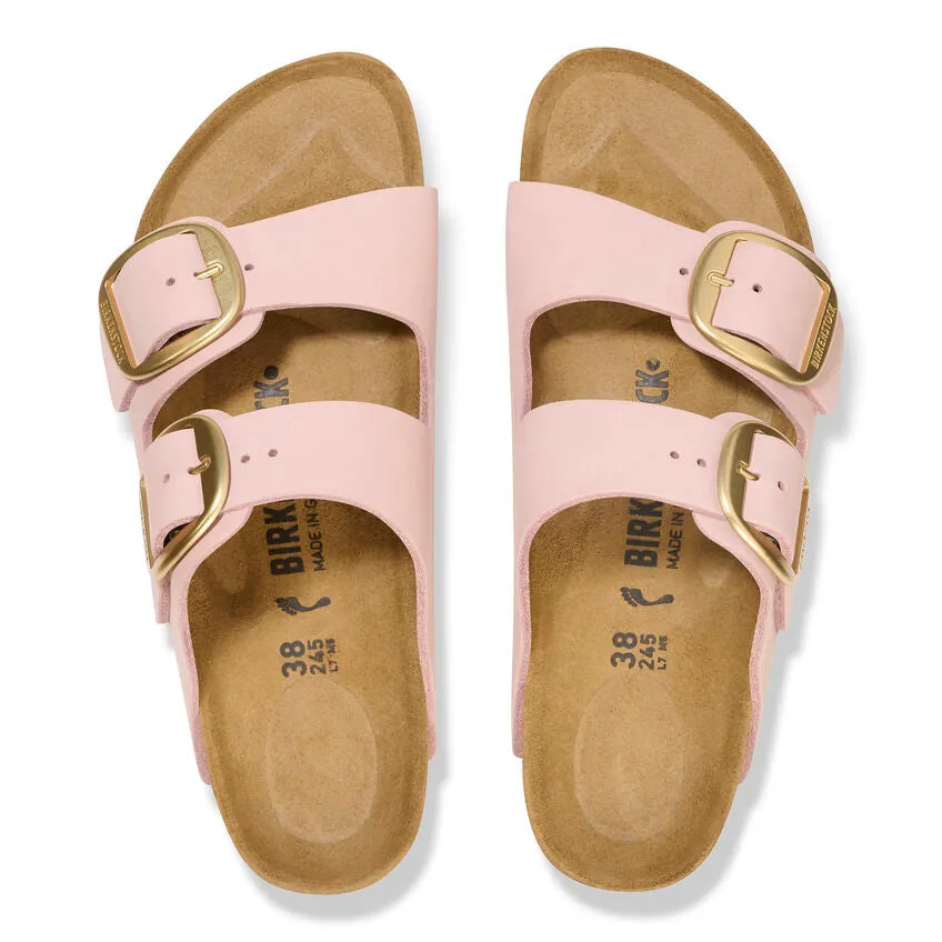 Birkenstock Arizona Big Buckle Nubuck Leather in Soft Pink