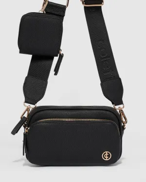 Black Amalia Webbing Crossbody Bag