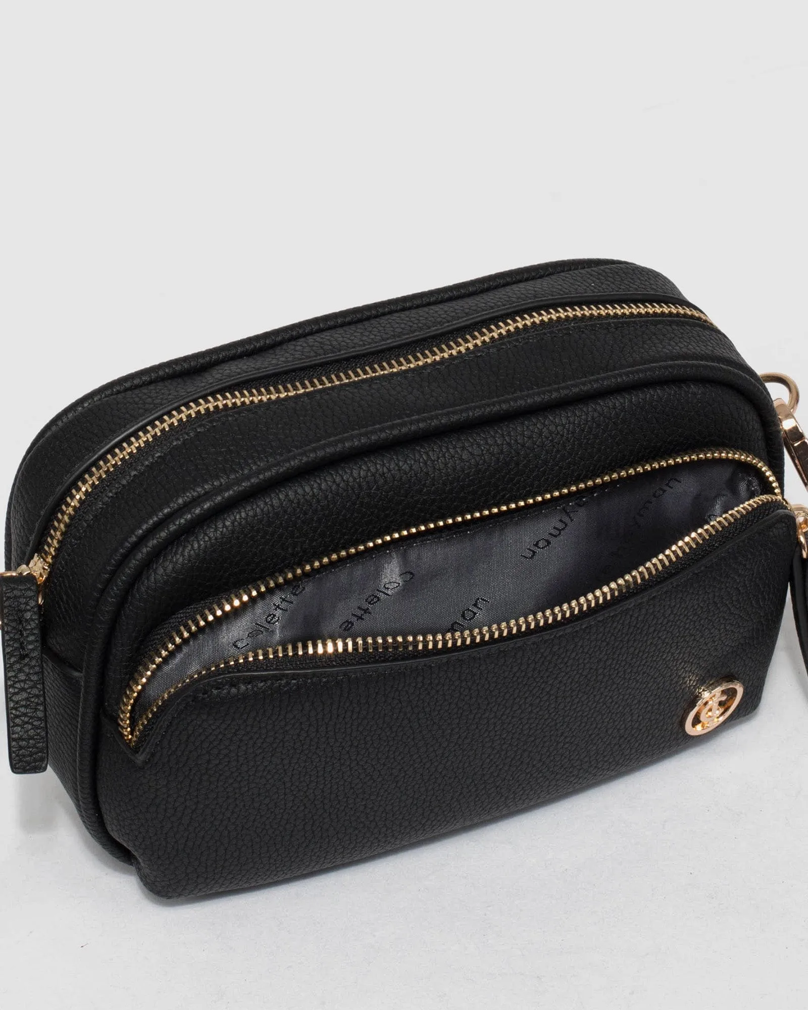 Black Amalia Webbing Crossbody Bag