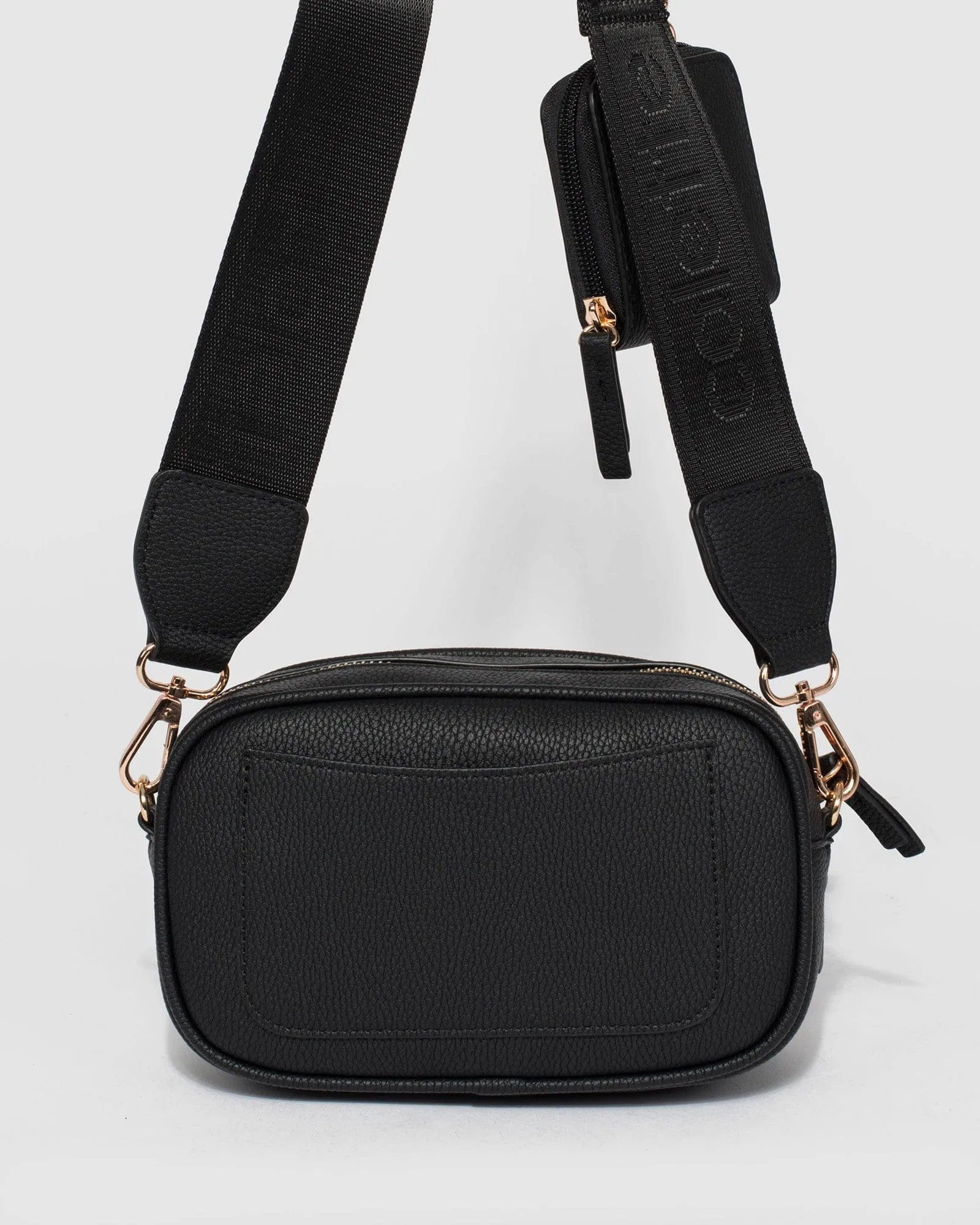 Black Amalia Webbing Crossbody Bag