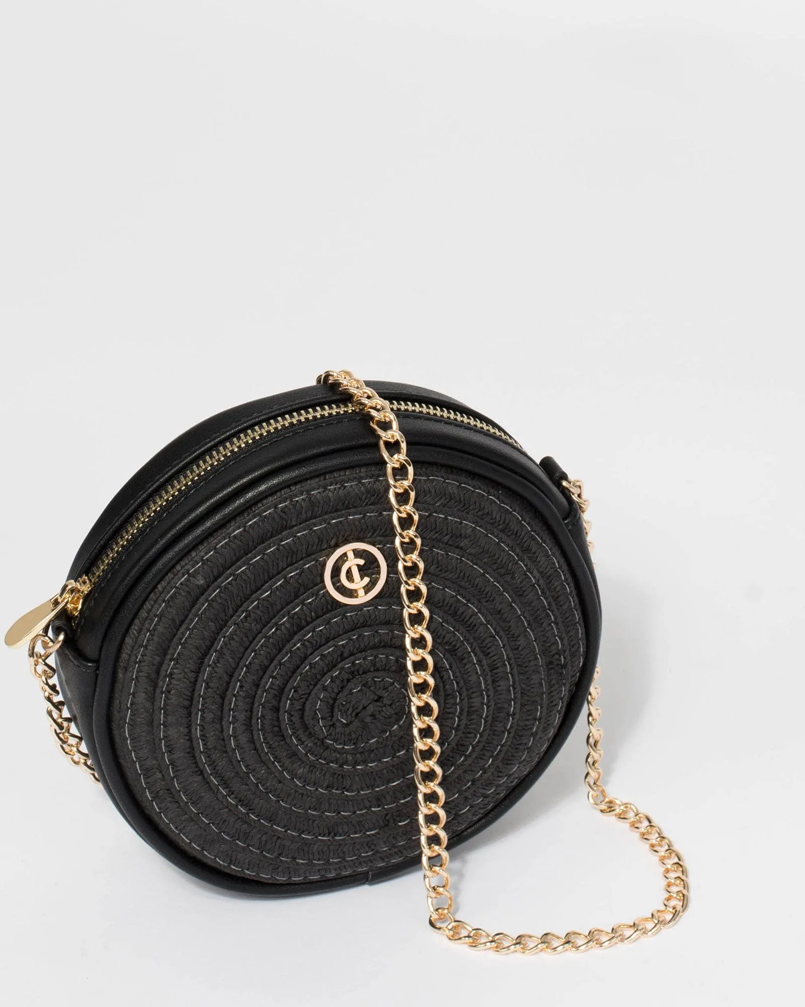 Black Hadlea Round Crossbody Bag