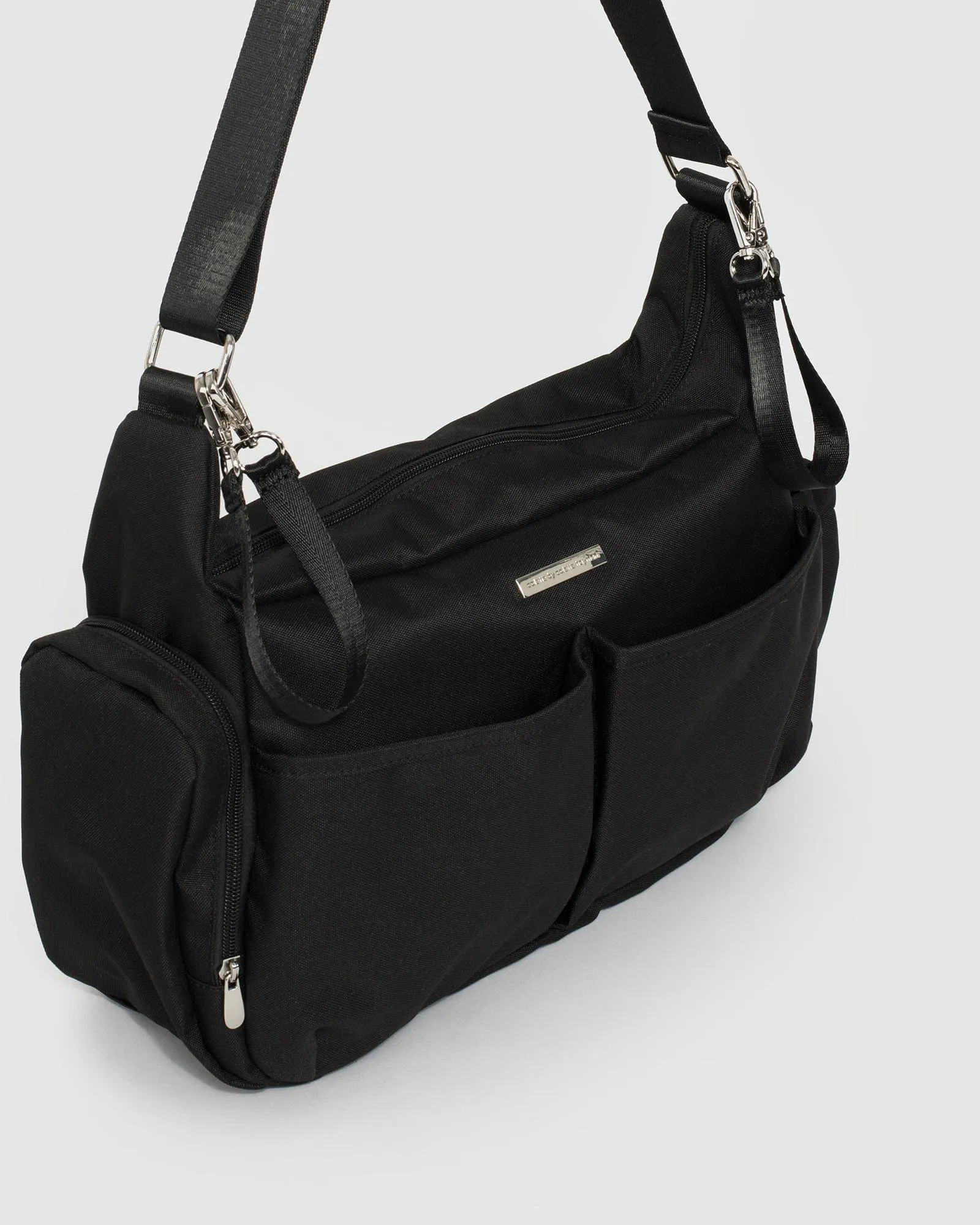 Black Lianna Double Pouch Pram Caddy