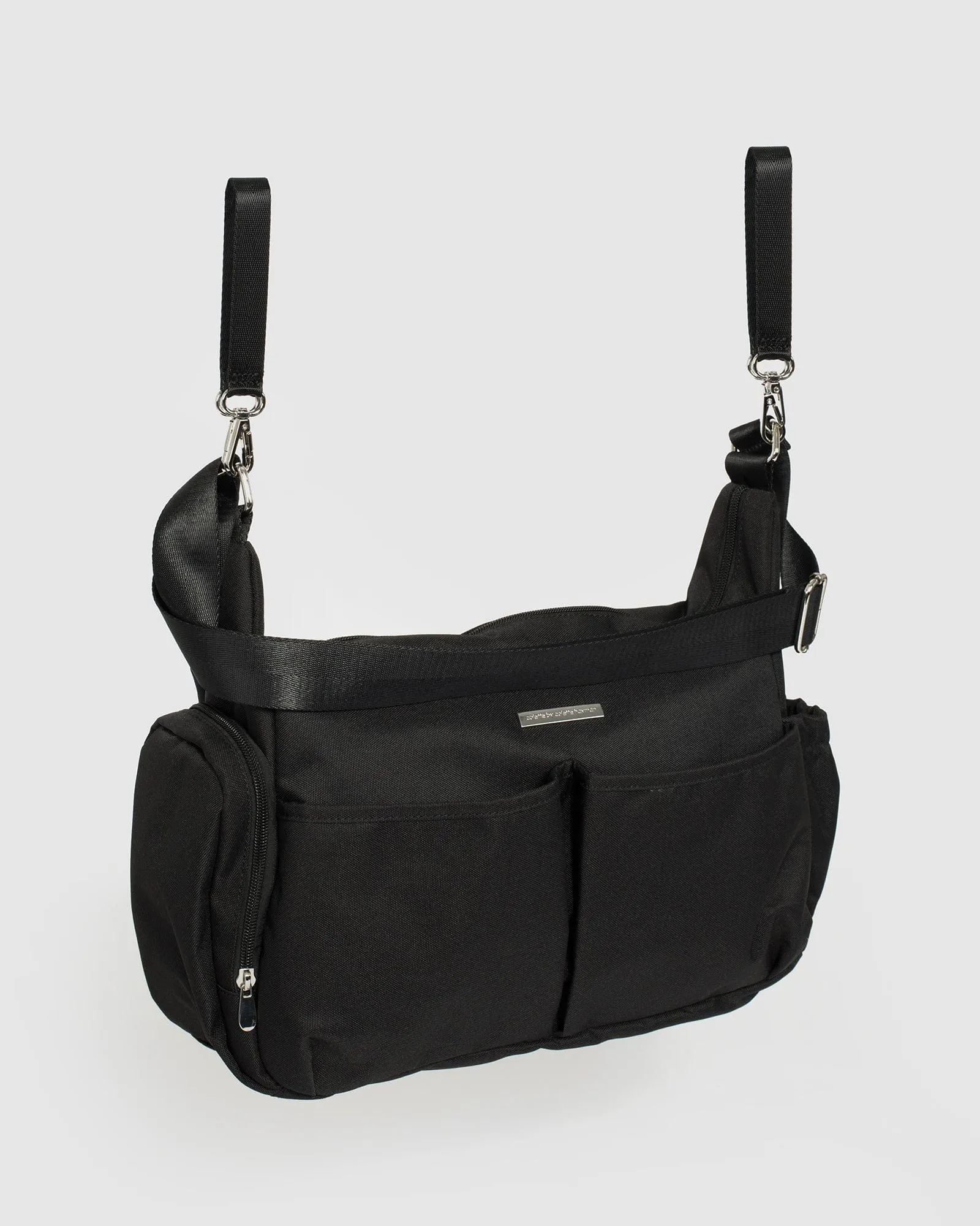 Black Lianna Double Pouch Pram Caddy