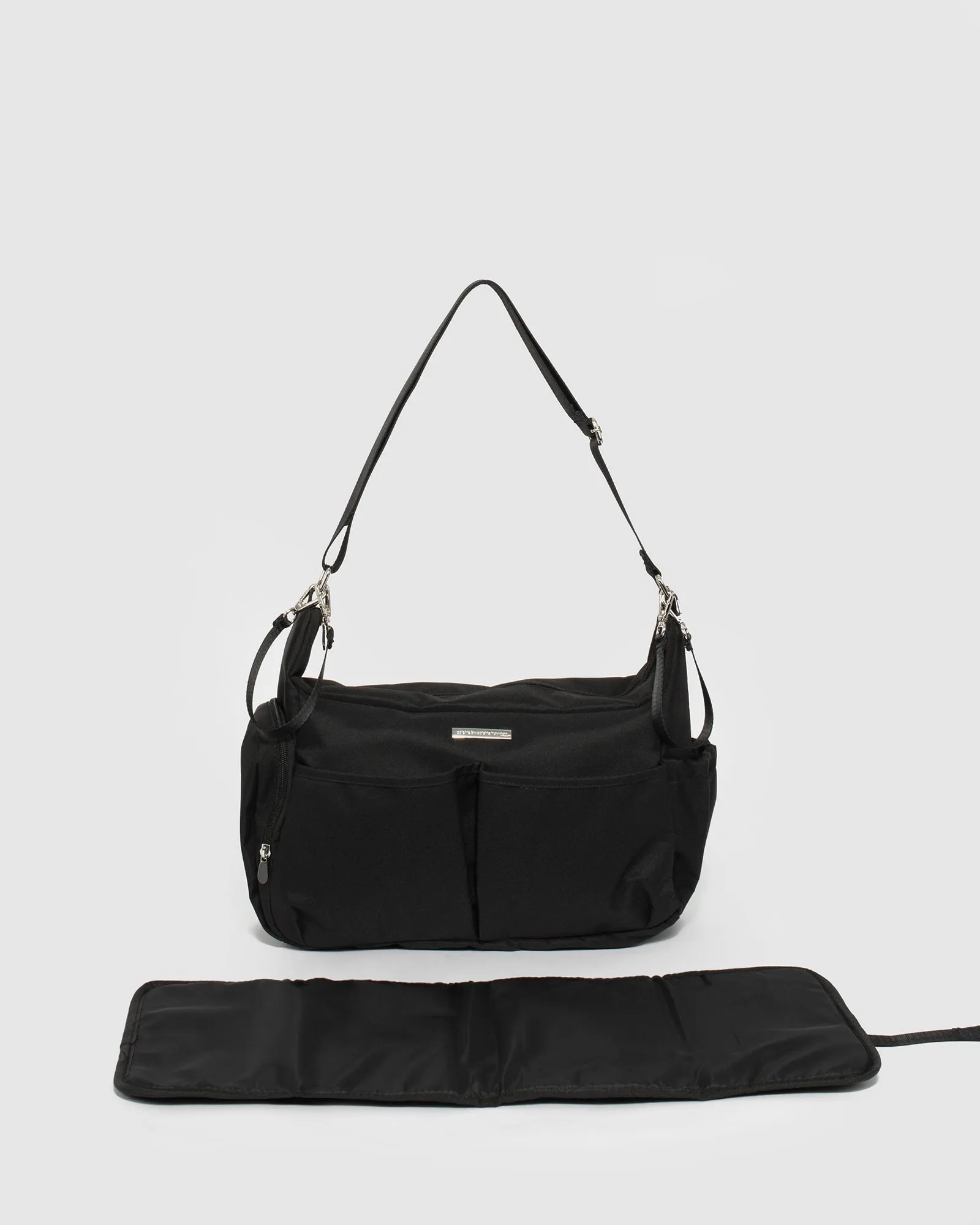 Black Lianna Double Pouch Pram Caddy