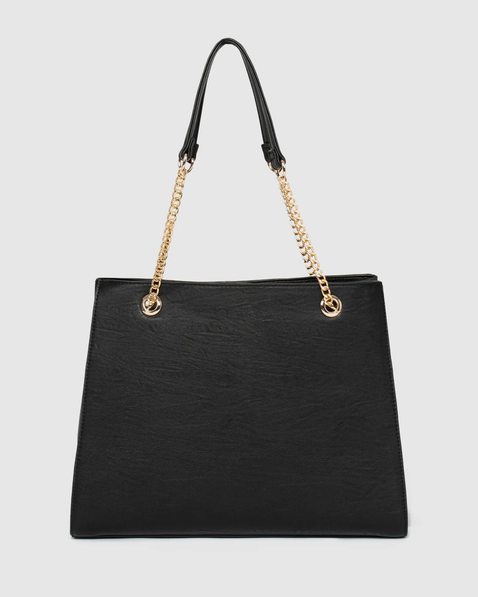 Black Megan Chain Tote Bag