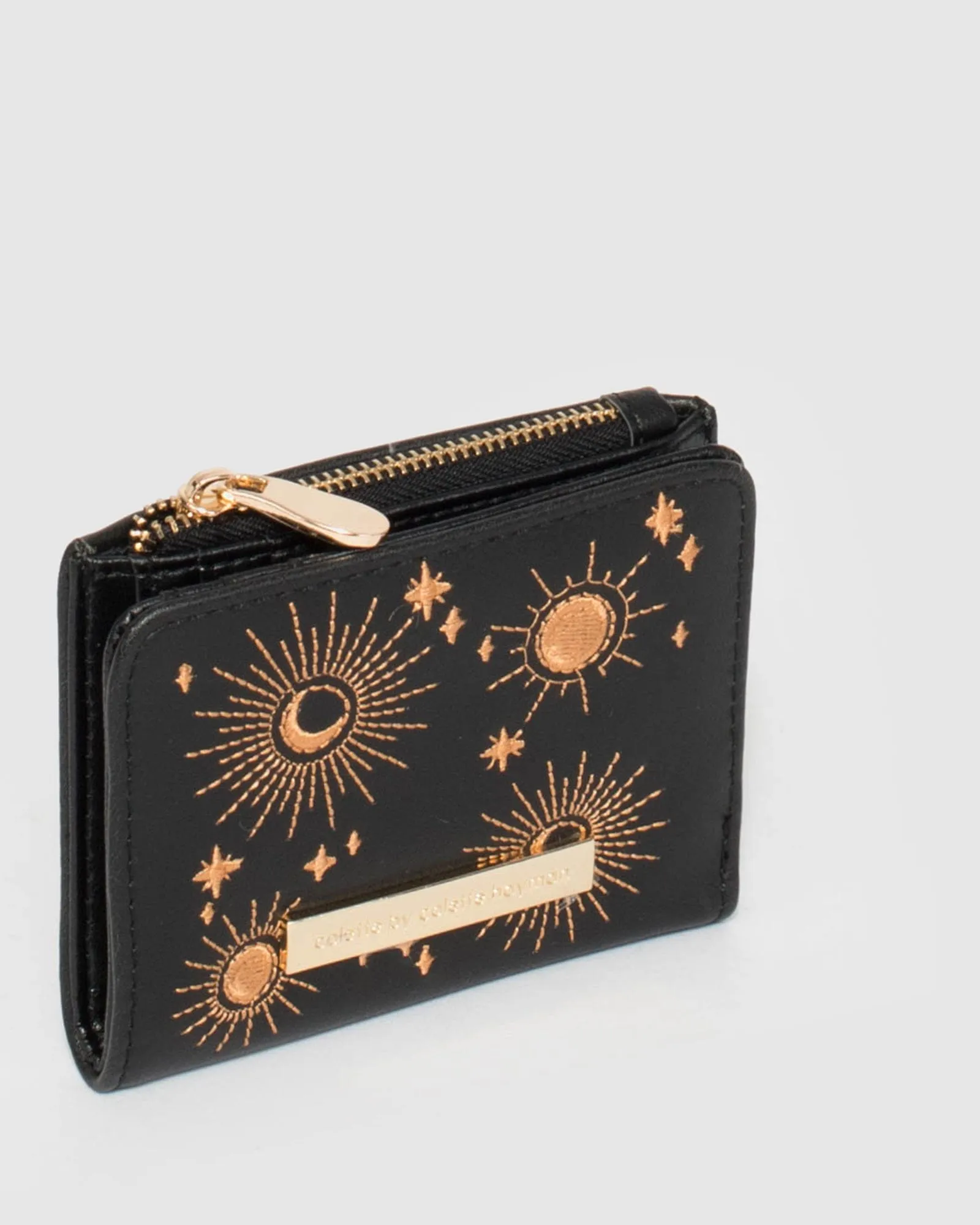 Black Mini Han Embroidered Wallet