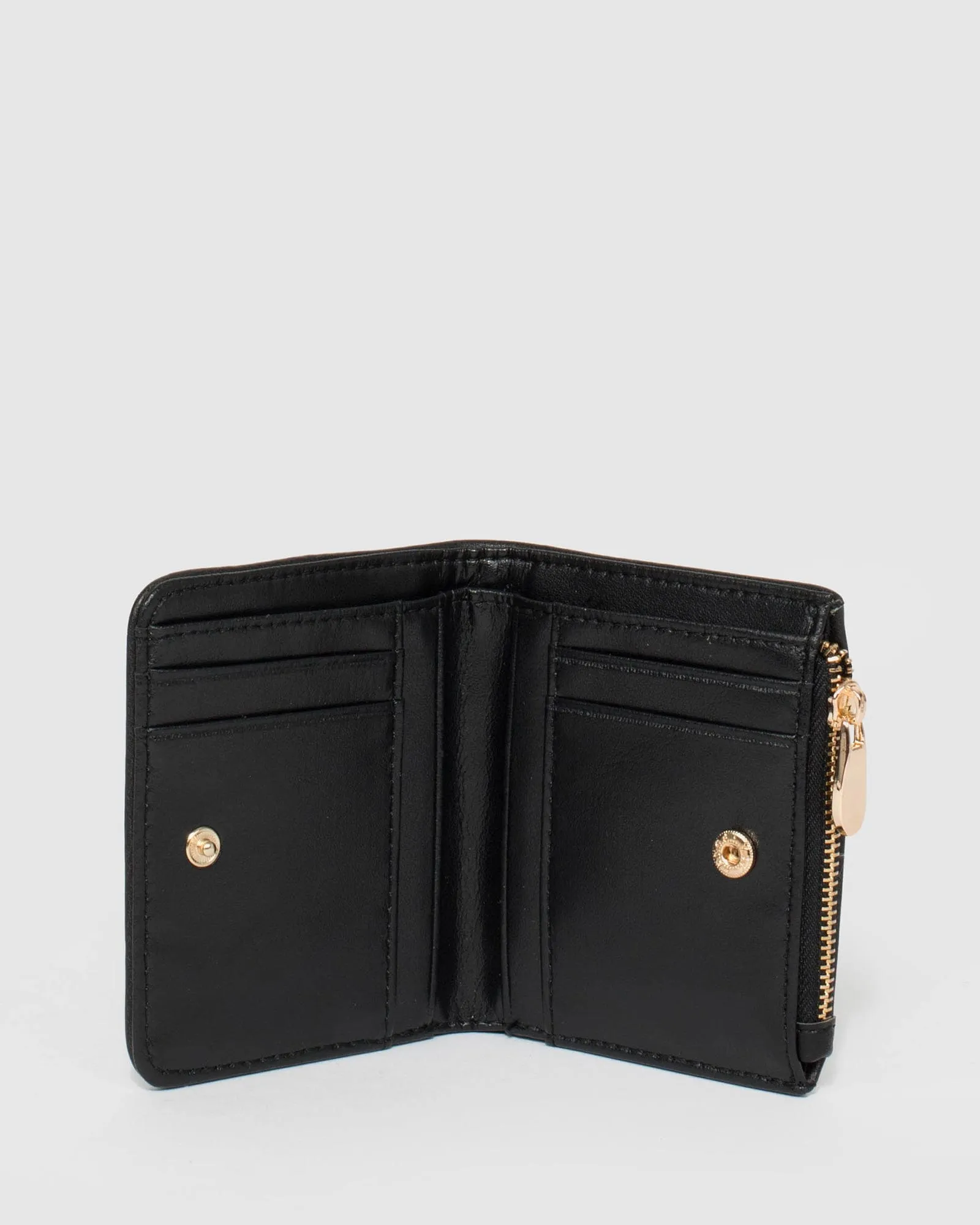 Black Mini Han Embroidered Wallet