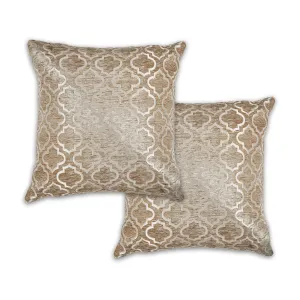 Bohemia Gold Jacquard Chenille Cushion (43cm x 43cm)