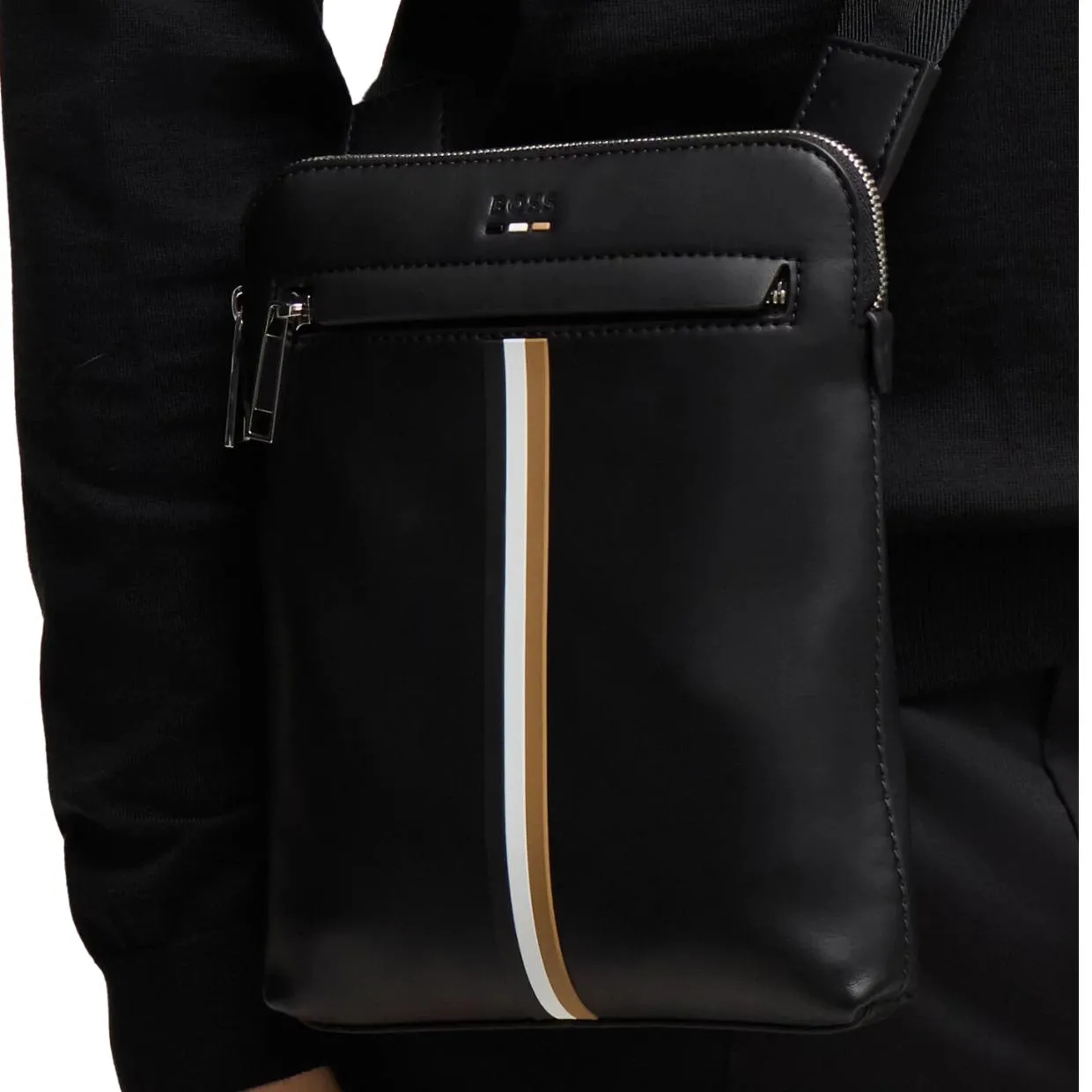 BOSS Signature Stripe Black Ray S Envelope Bag