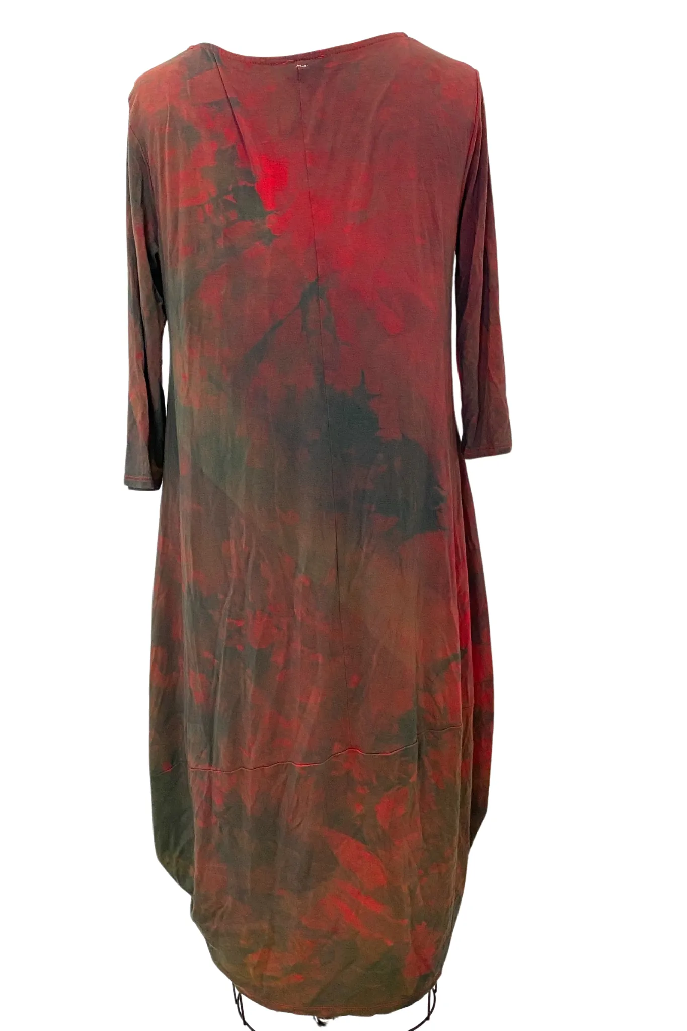 Botanically Dyed Bamboo Knit Dress in Red Green