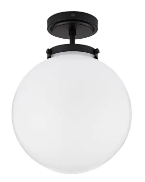 Calais 1 Light Semi-flush Ceiling Light - Matt Black