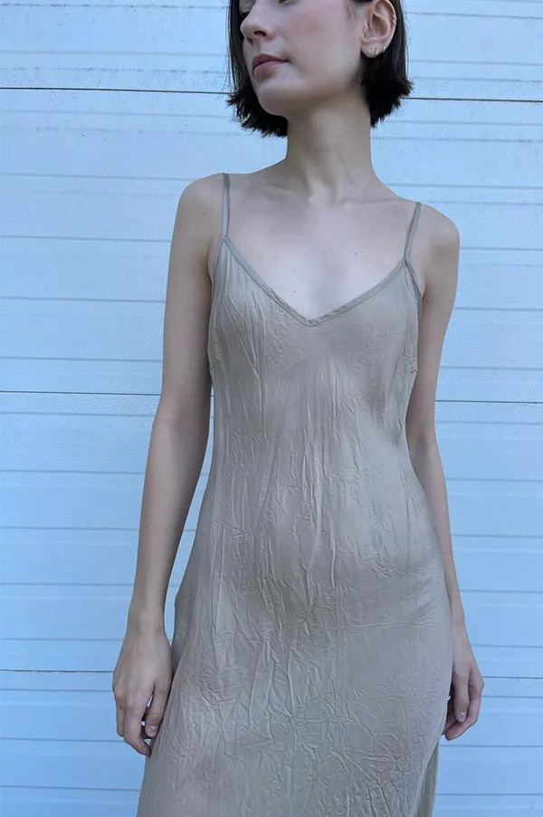 Calf-Length Bias Long Slip in Nude