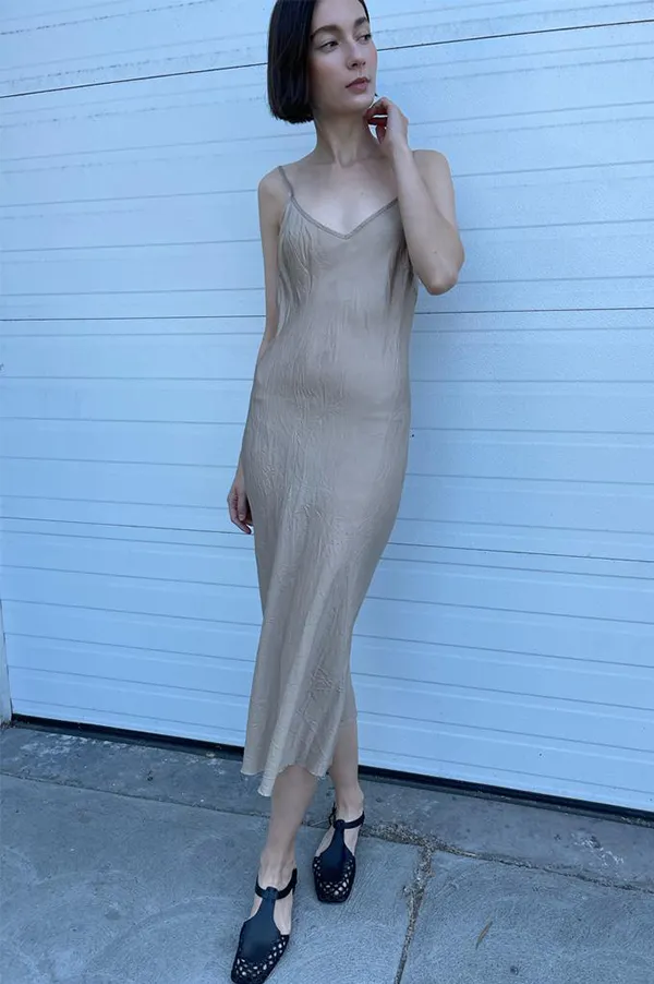 Calf-Length Bias Long Slip in Nude