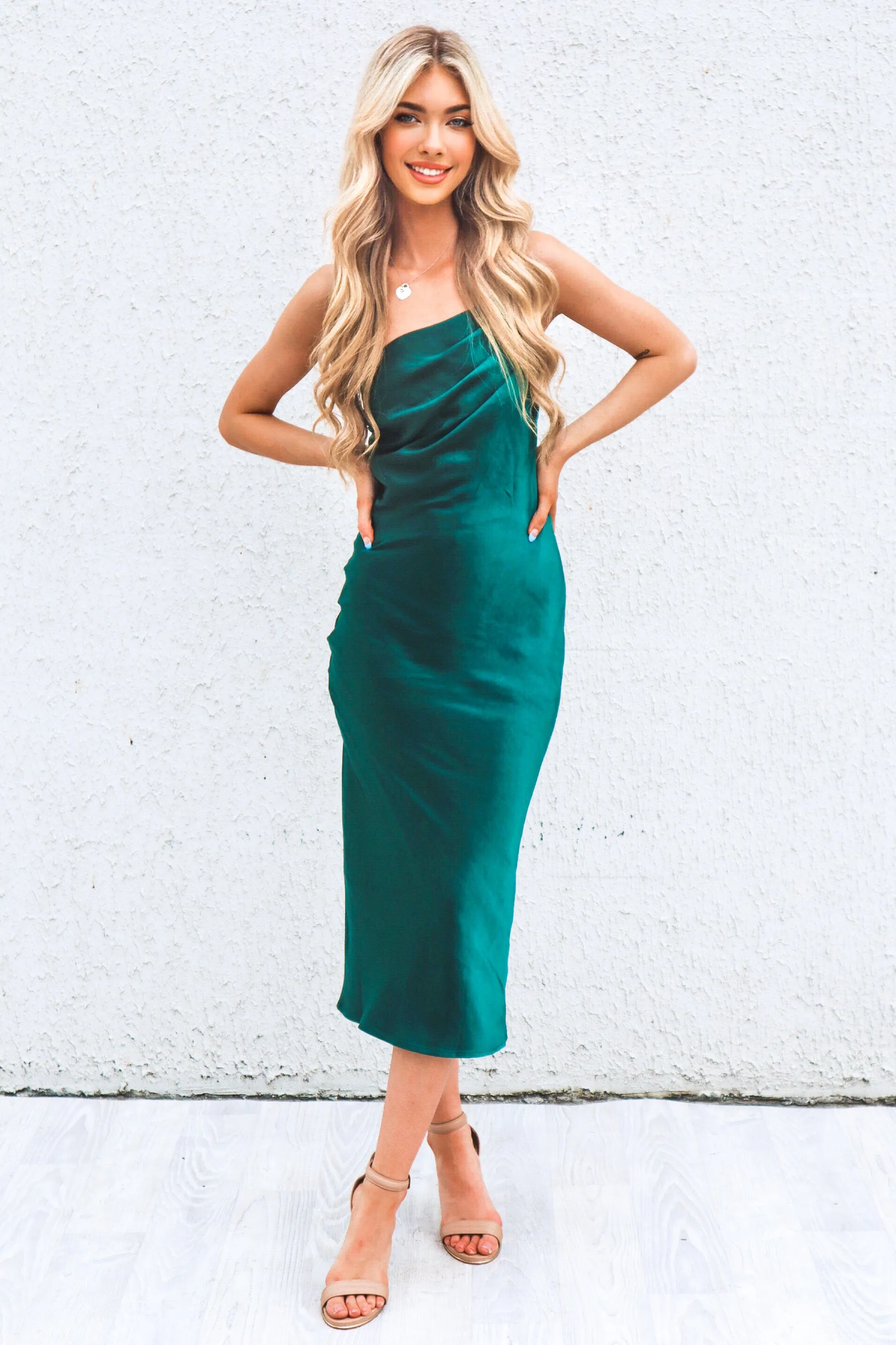 Chantelle Satin Midi - Green