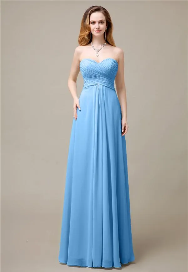 Charming A-line Sweetheart Sleeveless Floor-Length Bridesmaid Dresses