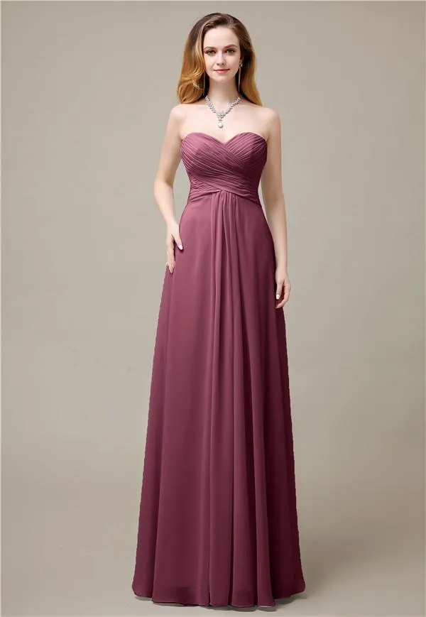 Charming A-line Sweetheart Sleeveless Floor-Length Bridesmaid Dresses