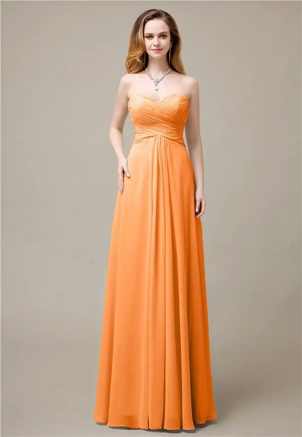 Charming A-line Sweetheart Sleeveless Floor-Length Bridesmaid Dresses