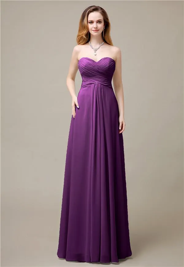 Charming A-line Sweetheart Sleeveless Floor-Length Bridesmaid Dresses