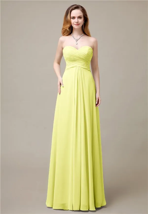 Charming A-line Sweetheart Sleeveless Floor-Length Bridesmaid Dresses