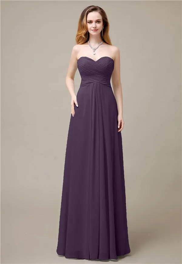 Charming A-line Sweetheart Sleeveless Floor-Length Bridesmaid Dresses