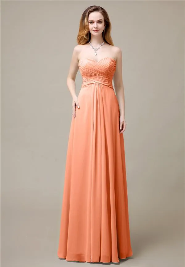 Charming A-line Sweetheart Sleeveless Floor-Length Bridesmaid Dresses