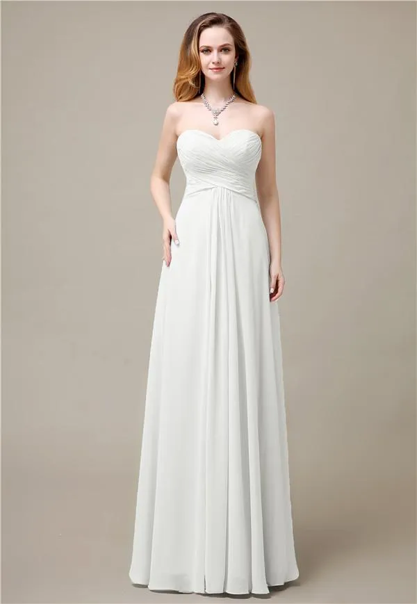 Charming A-line Sweetheart Sleeveless Floor-Length Bridesmaid Dresses