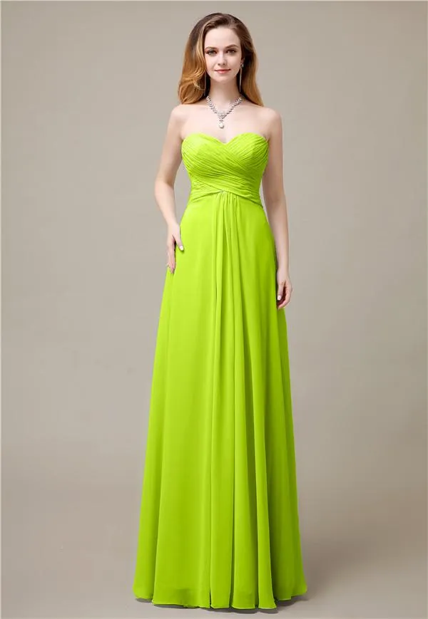 Charming A-line Sweetheart Sleeveless Floor-Length Bridesmaid Dresses