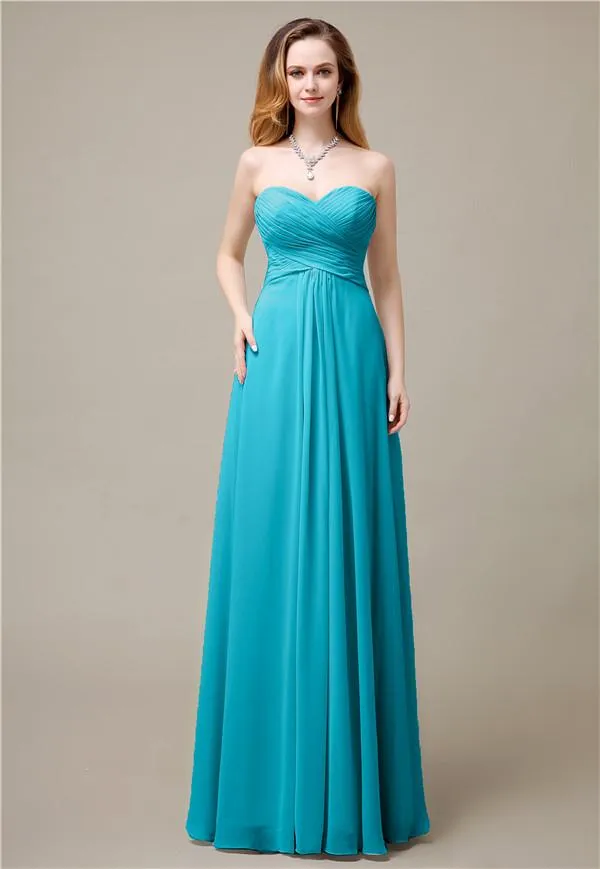 Charming A-line Sweetheart Sleeveless Floor-Length Bridesmaid Dresses