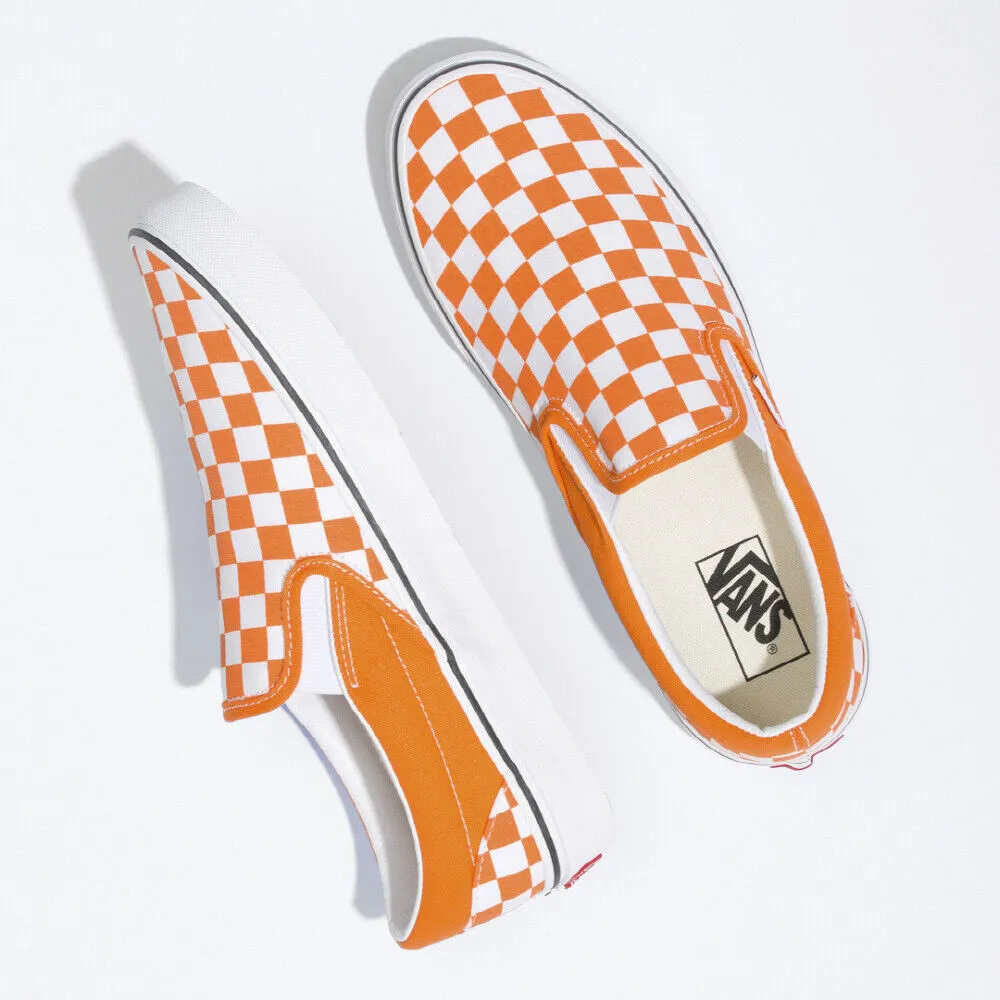 Classic Slip-On Orange Tiger/True White Checkerboard