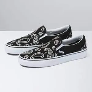 Classic Slip On Peace Paisley Black/True White