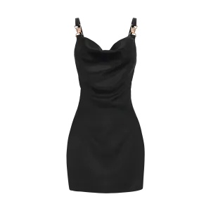 COPA MINI SLIP DRESS-BLACK