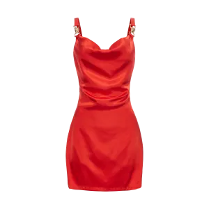 COPA MINI SLIP DRESS-RED