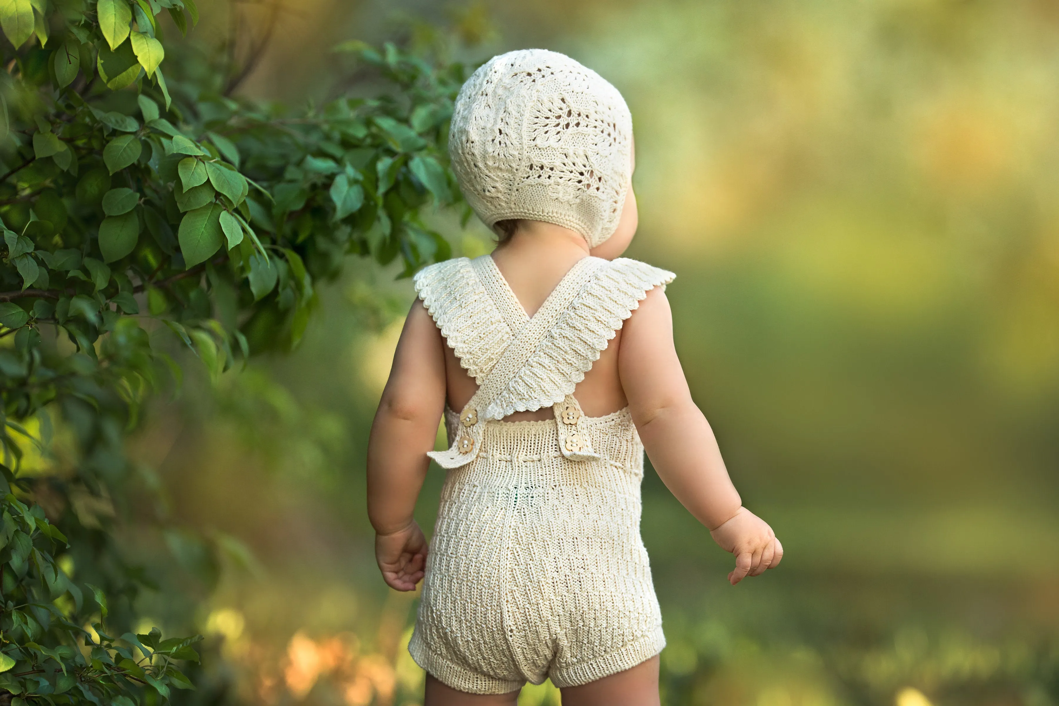 Cotton Wisteria Bonnet - Earth Colours